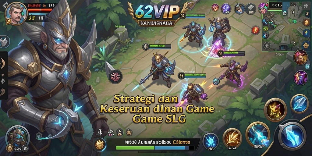 Screenshot utama 62VIP menampilkan aksi pertempuran yang intens.