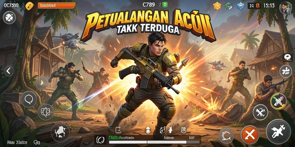 Tangkapan layar C789 menampilkan aksi pertarungan seru di lingkungan dinamis.