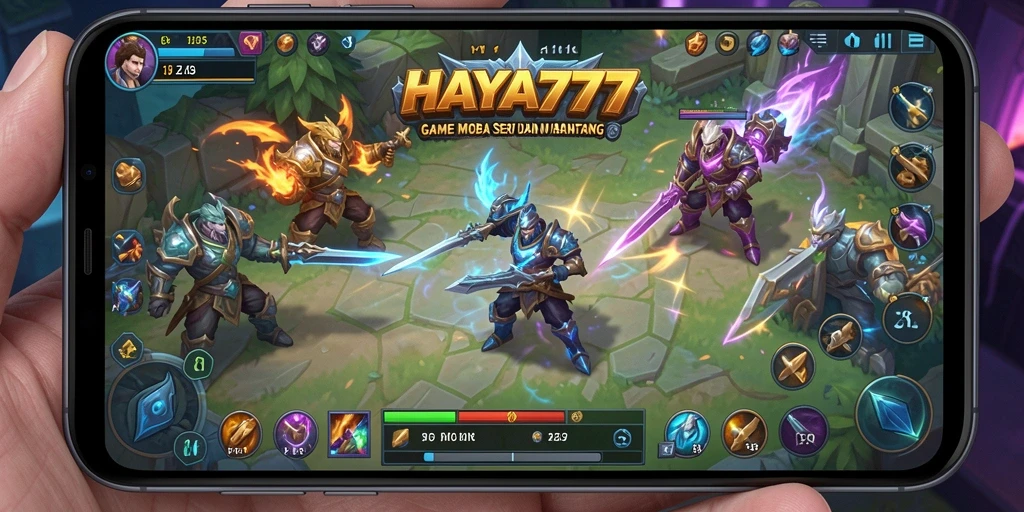 Tampilan gameplay HAYA777 dengan pertempuran seru antara tim.