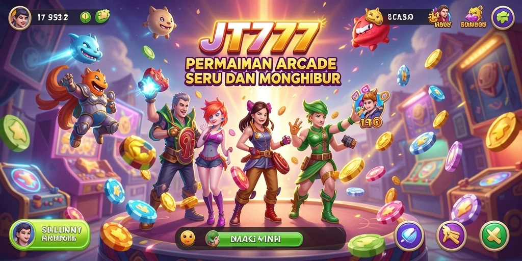 Screenshot JT777 menampilkan gameplay Arcade yang seru dan penuh warna.