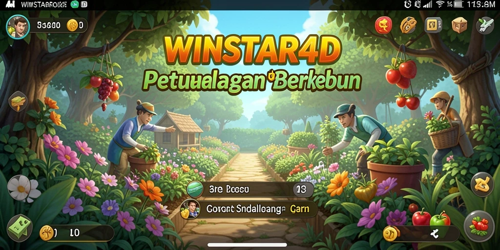 Tampilan gameplay <strong>WINSTAR4D</strong> yang menarik dan interaktif dalam pertanian.